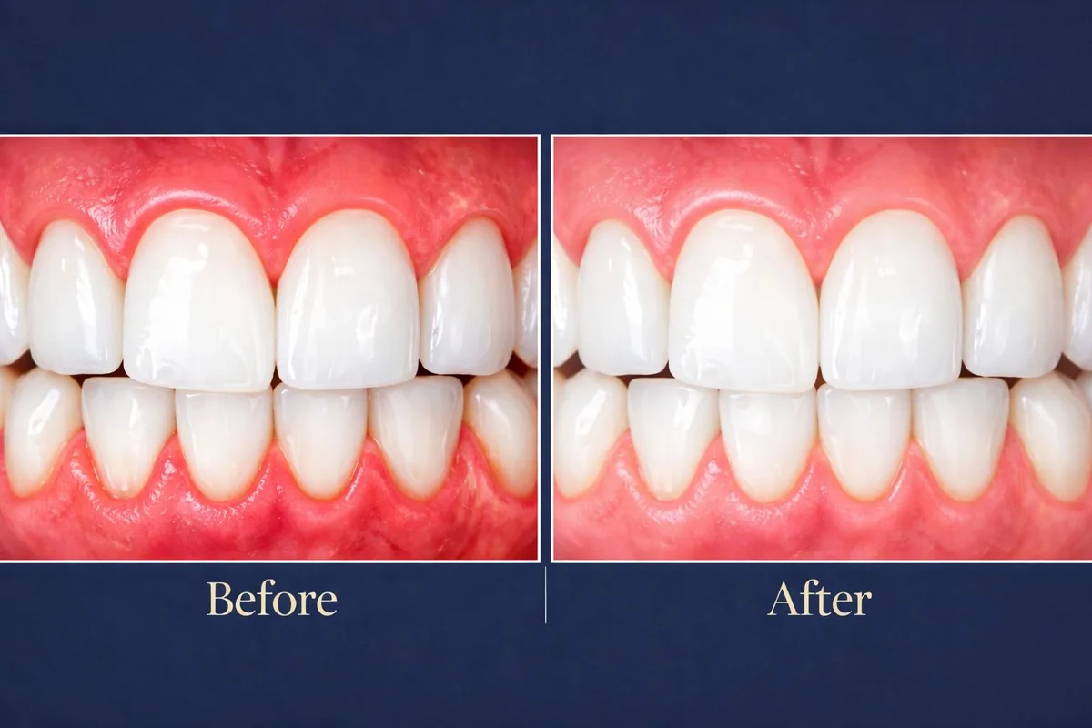 Comparison of healthy gums vs diseased gums